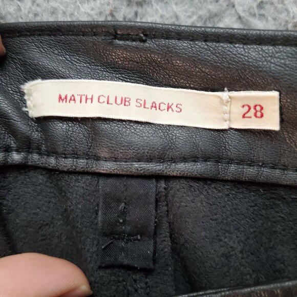 Levis Pants Womens 28 Premium Black Faux Leather Pants Math Club Slacks - Picture 3 of 11